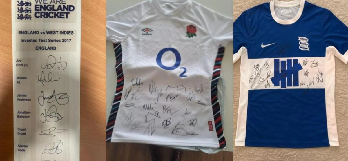 auction items for Mud, Sweat and Cheers charity event to raise funds for Fisher House UK
