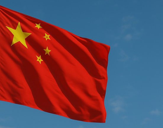China’s flag on Sandy Cay