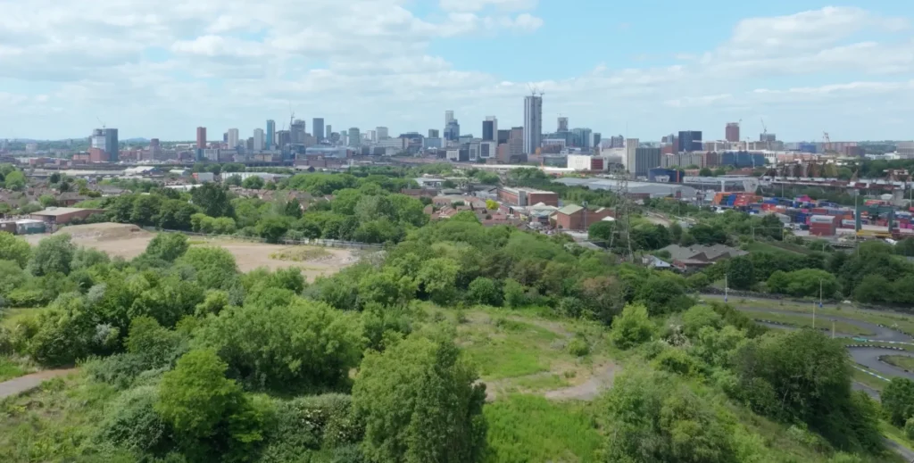 Birmingham from the site of the Sports Quarter - image BCFC.
